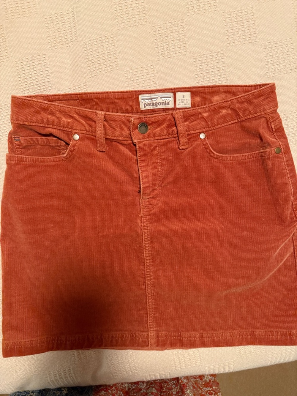 Patagonia Corduroy Mini Skirt in Burnt Orange